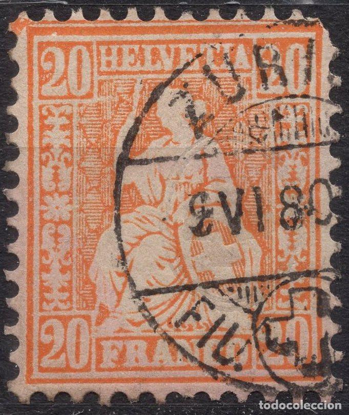 Sellos: SUIZA 1863 STAMP MICHEL CH 24a