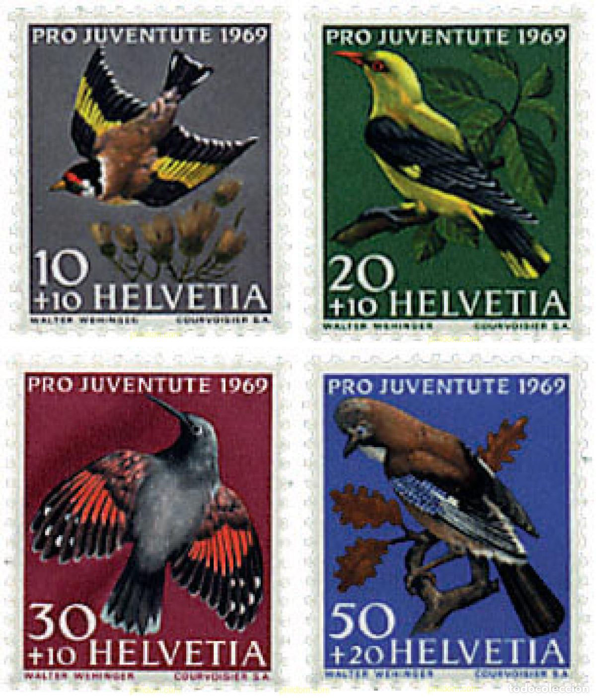 Sellos: 41159 MNH SUIZA 1969 PRO JUVENTUD. PAJAROS