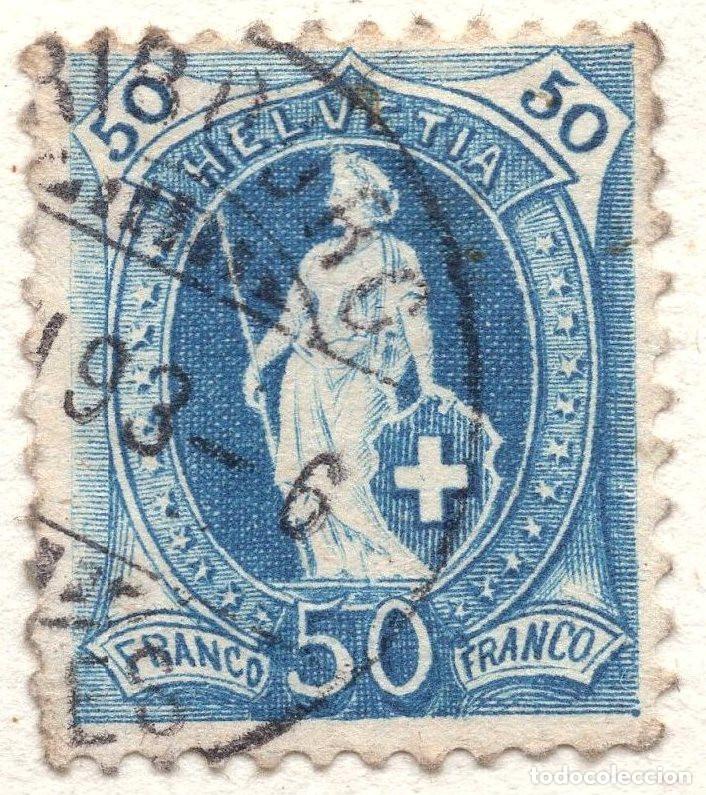 Selos: SUIZA 1891 STAMP MICHEL CH 62XCA