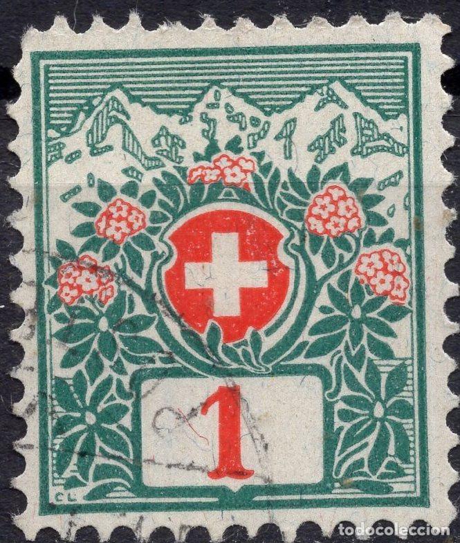 Sellos: SUIZA 1910 STAMP MICHEL CH P29A