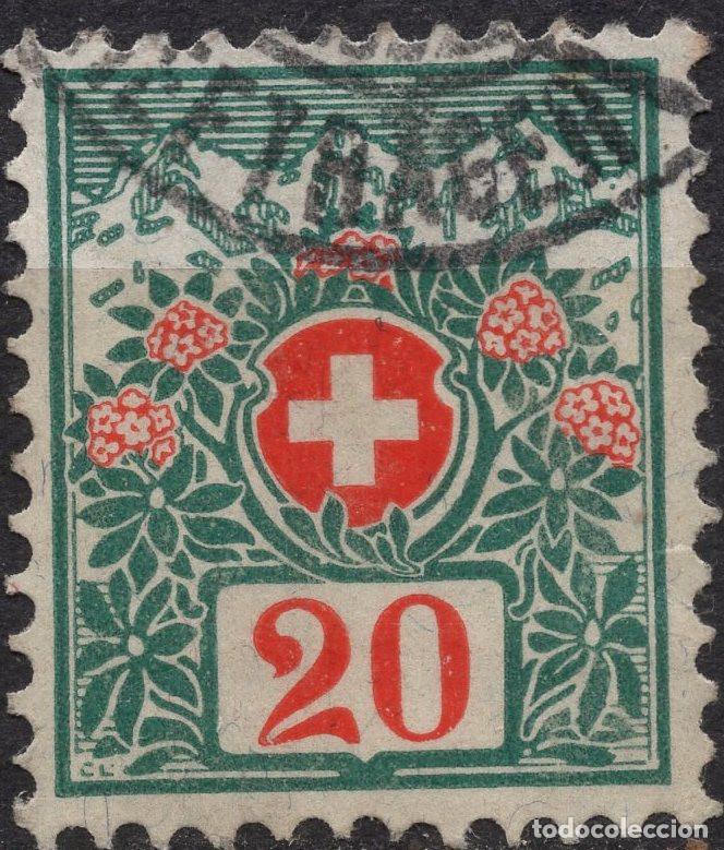 Sellos: SUIZA 1910 STAMP MICHEL CH P34A