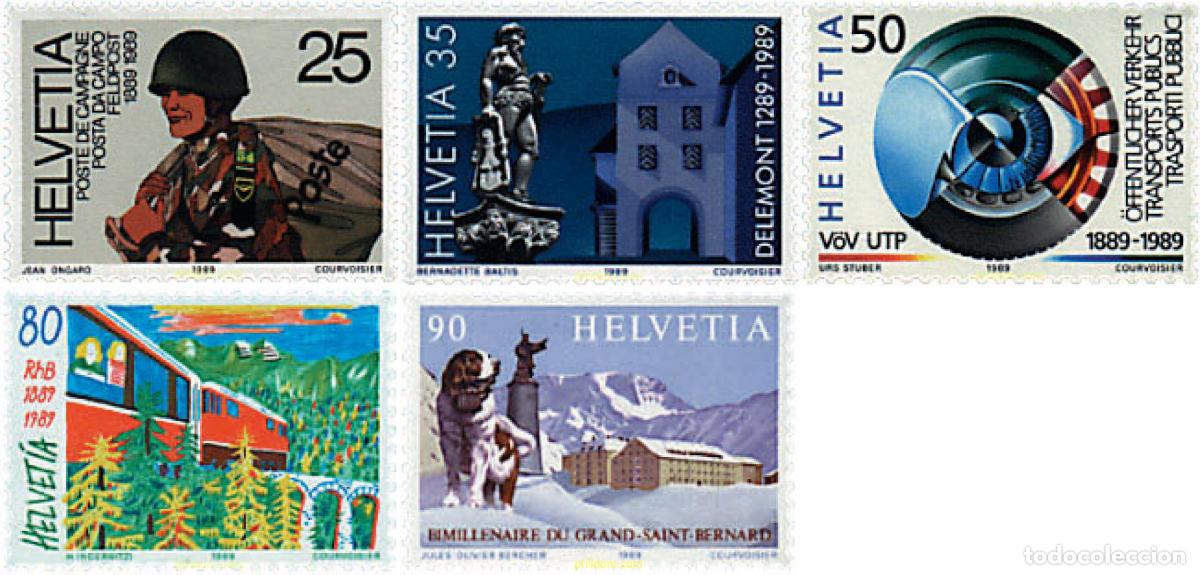 Sellos: 59033 MNH SUIZA 1989 ANIVERSARIOS