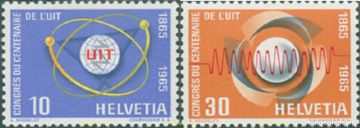 Sellos: 790660 HINGED SUIZA 1965 CENTENARIO DE LA UNION INTERNACIONAL DE TELECOMUNICACIONES