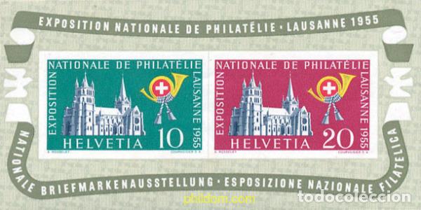 Sellos: 109064 MNH SUIZA 1955 EXPOSICION NACIONAL DE FILATELIA EN LAUSANNE