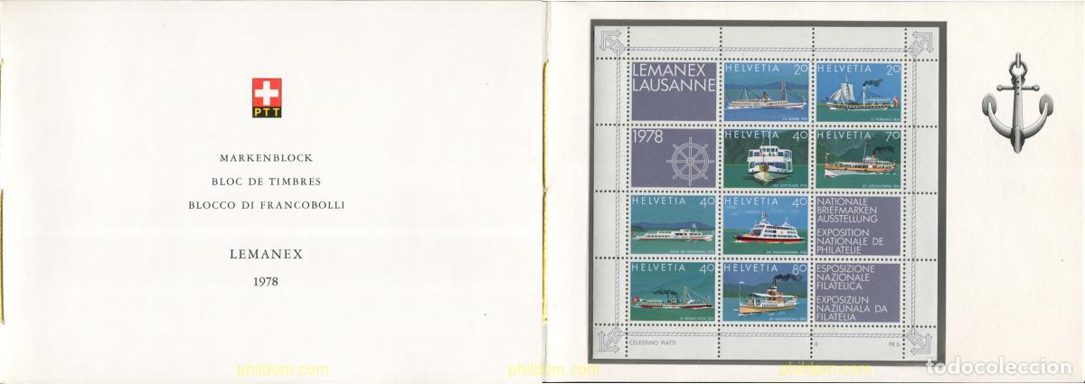 Sellos: 728543 MNH SUIZA 1978 LEMANEX 78. EXPOSICION FILATELICA INTERNACIONAL