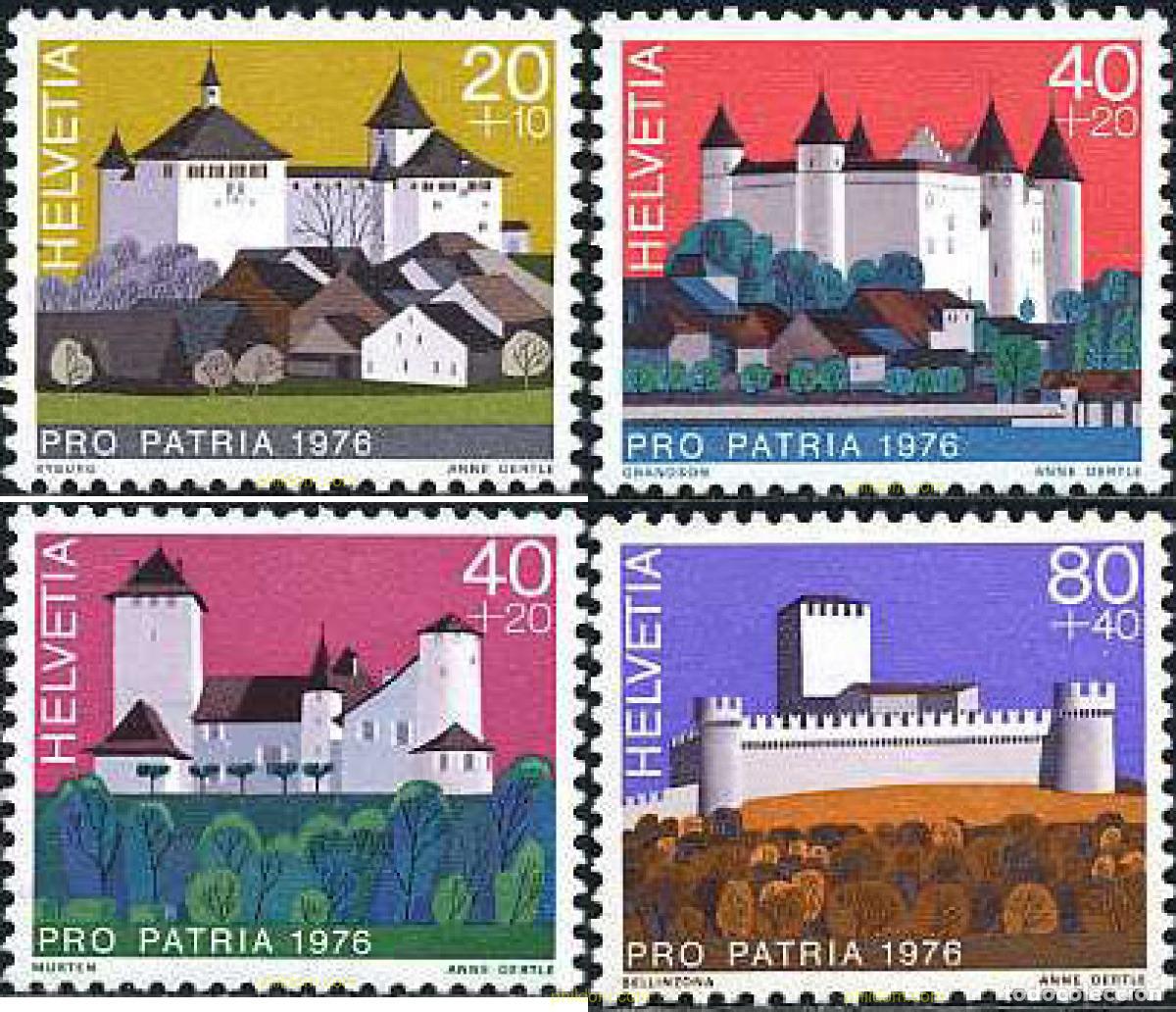Sellos: 128463 MNH SUIZA 1976 PRO PATRIA. CASTILLOS SUIZOS