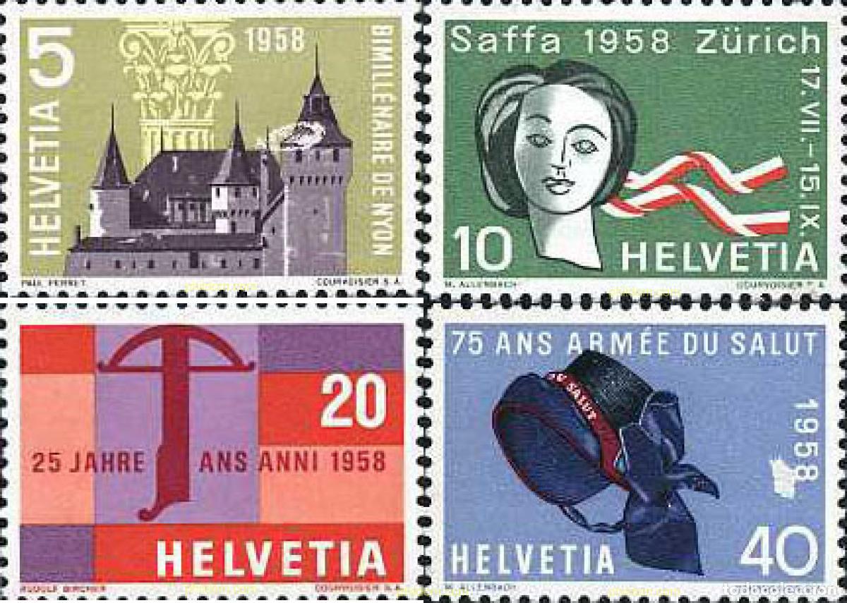 Sellos: 128089 MNH SUIZA 1958 SERIE DE PROPAGANDA