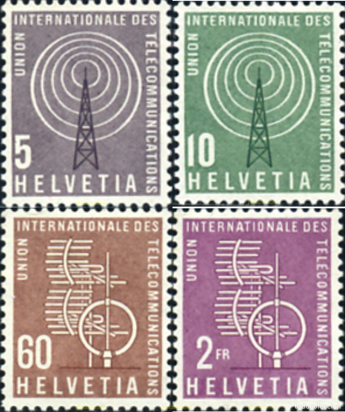 Sellos: 626384 MNH SUIZA. Uni&oacute;n Internacional de Telecomunicaciones 1958 UNION INTERNACIONAL DE TELECOMUNI