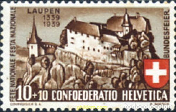 Sellos: 619918 HINGED SUIZA 1939 FIESTA NACIONAL Y 6 CENTENARIO DE LA BATALLA DE LAUPEN