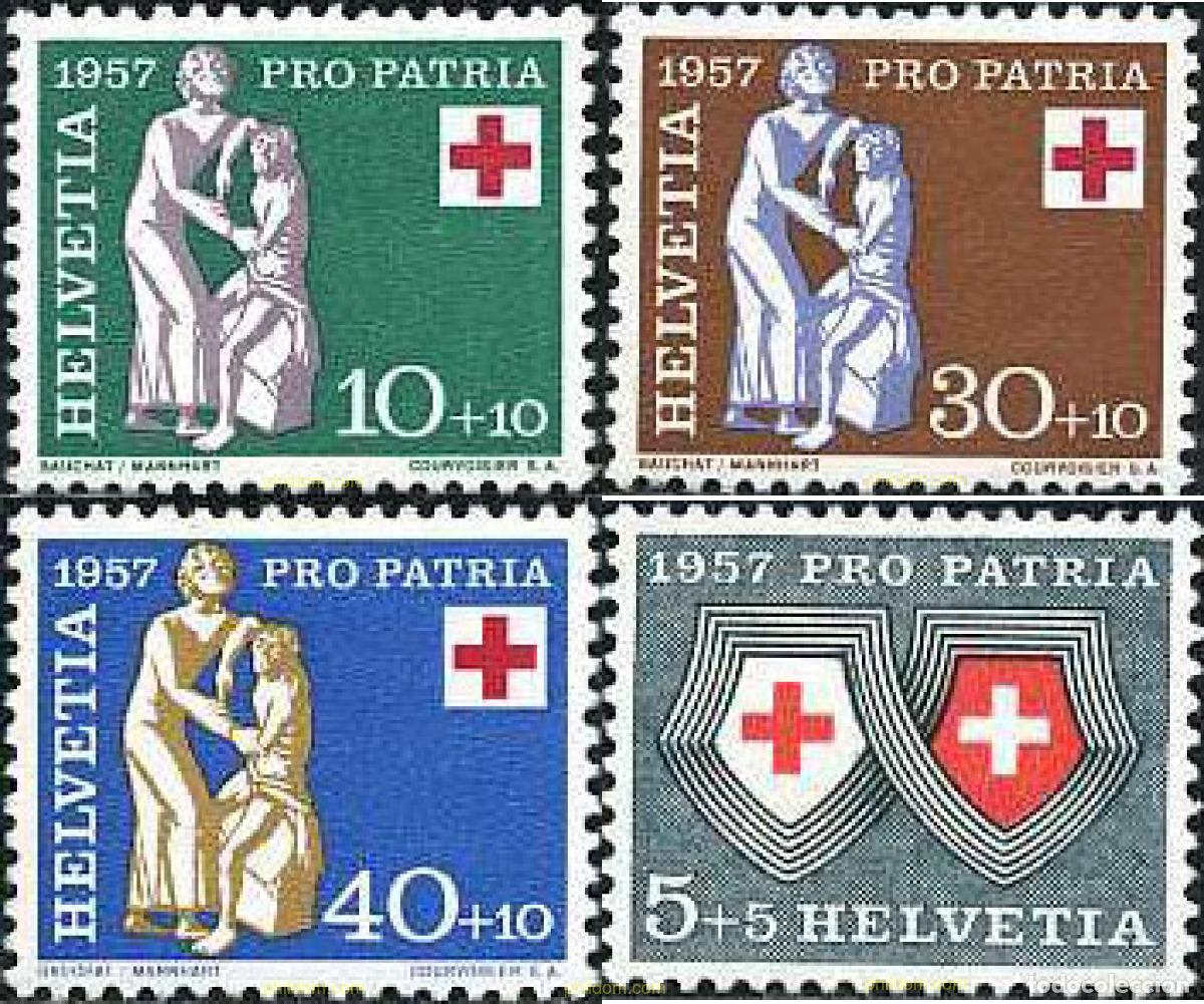 Sellos: 790709 HINGED SUIZA 1957 PRO PATRIA