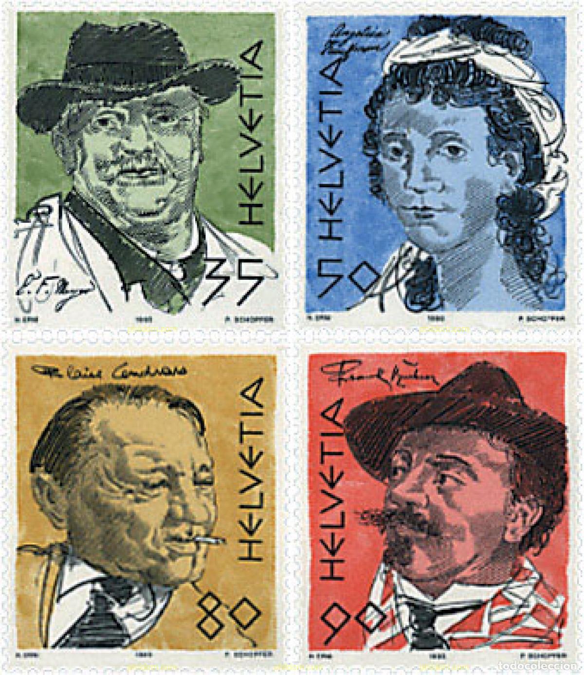 Sellos: 128737 MNH SUIZA 1990 POETAS Y PINTORES