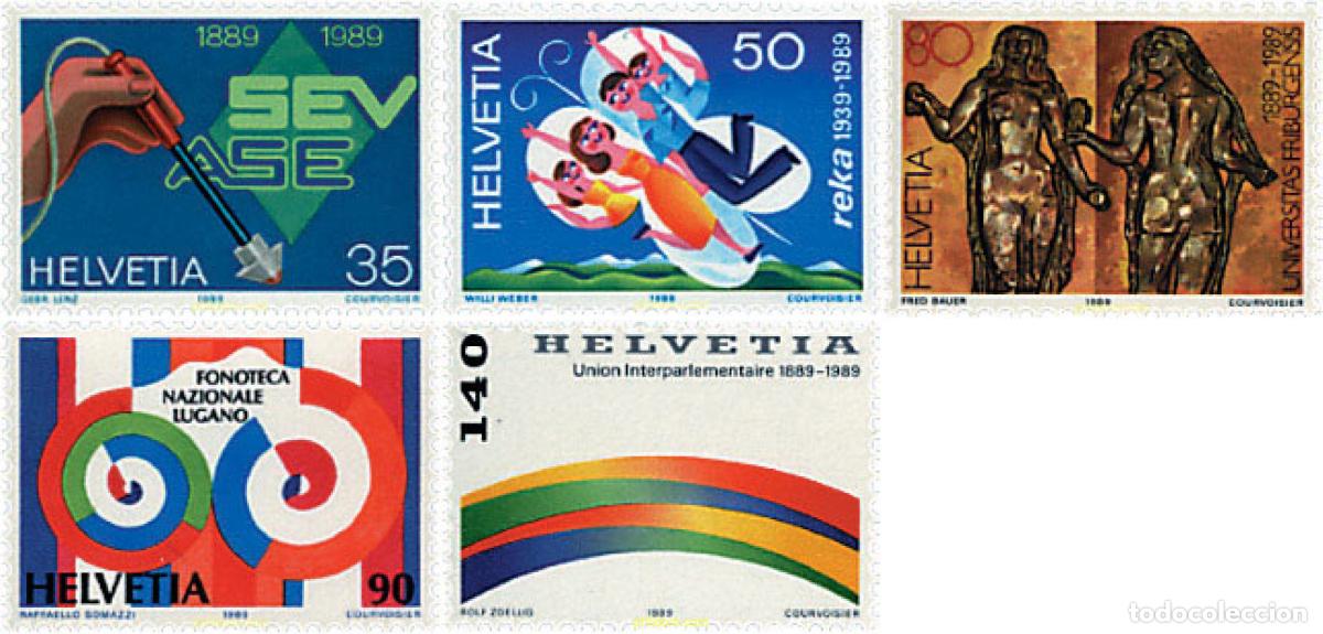 Sellos: 128730 MNH SUIZA 1989 ANIVERSARIOS Y ACONTECIMIENTOS