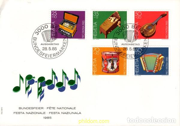 Briefmarken: 408150 MNH SUIZA 1985 PRO PATRIA. INSTRUMENTOS DE MUSICA POPULAR SUIZA