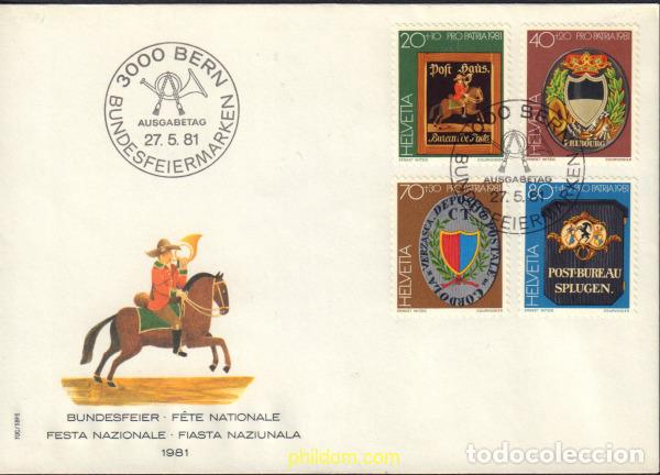 Sellos: 408163 MNH SUIZA 1981 PRO PATRIA. LETREROS DE OFICINAS DE CORREO