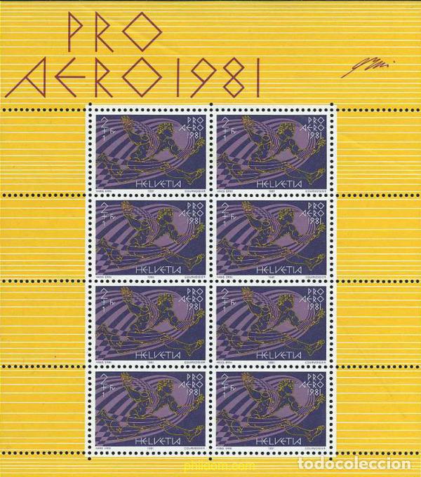 Sellos: 11705 MNH SUIZA 1981 50 ANIVERSARIO DE LA FUNDACION DE LA COMPA&Ntilde;IA AEREA &rdquo;SWISSAIR&rdquo;