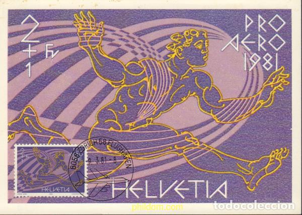 Sellos: 579437 MNH SUIZA 1981 50 ANIVERSARIO DE LA FUNDACION DE LA COMPA&Ntilde;IA AEREA &rdquo;SWISSAIR&rdquo;