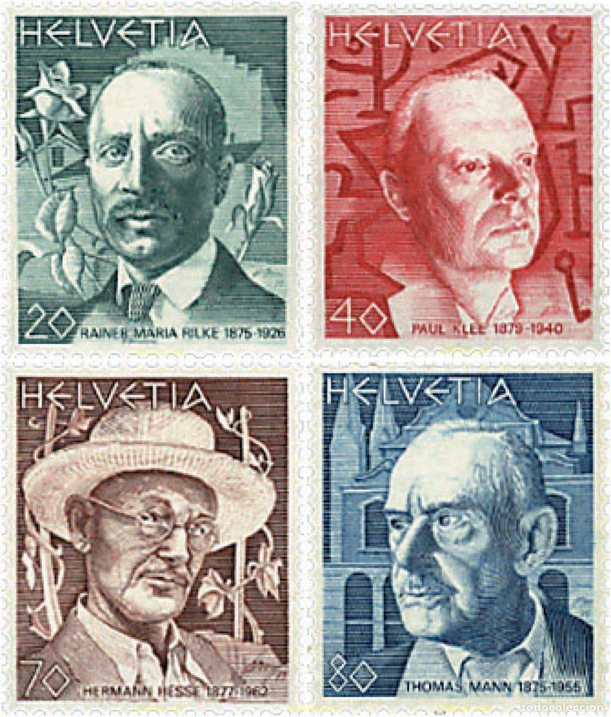 Sellos: 128509 MNH SUIZA 1979 PINTORES Y ESCRITORES CELEBRES