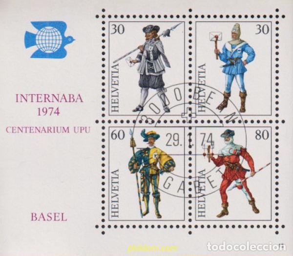 Sellos: 616154 USED SUIZA 1974 INTERNABA 1974. CENTENARIO DE LA UPU