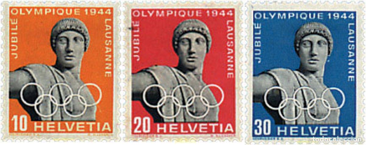 Timbres: 91306 MNH SUIZA 1944 50 ANIVERSARIO DEL COMITE OLIMPICO INTERNACIONAL