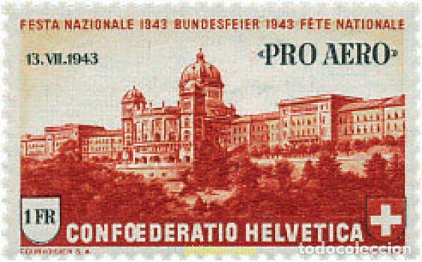 Sellos: 91308 MNH SUIZA 1943 30 ANIVERSARIO DE LA TRAVESIA AEREA DE LOS ALPES