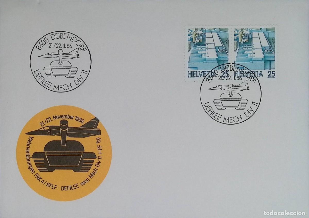 Sellos: O) 1986 SWITZERLAND, MILITARY DEFENSE DEMONSTRATIONS OF THE 4TH FIELD ARMY CORPS -SENIOR OFFICERS CO