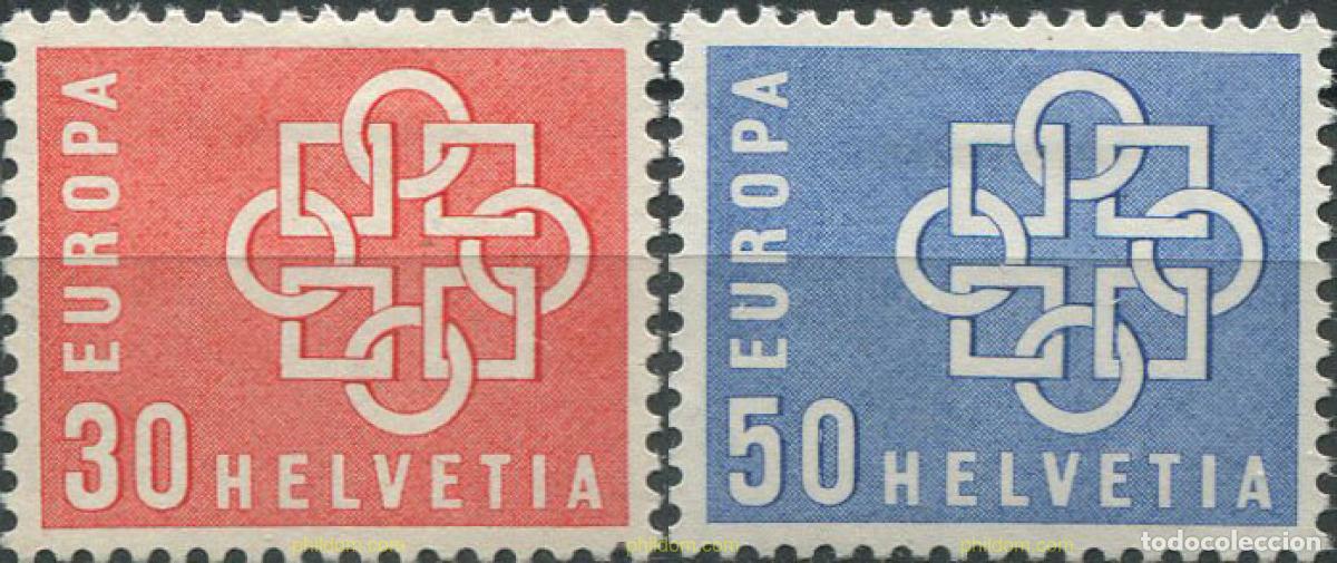 Sellos: 307624 HINGED SUIZA 1959 EUROPA CEPT. CADENA, SIMBOLO DE LA UNION