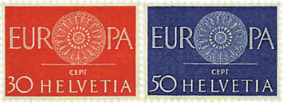 Sellos: 62052 MNH SUIZA 1960 EUROPA CEPT. RUEDA CON 19 RADIOS
