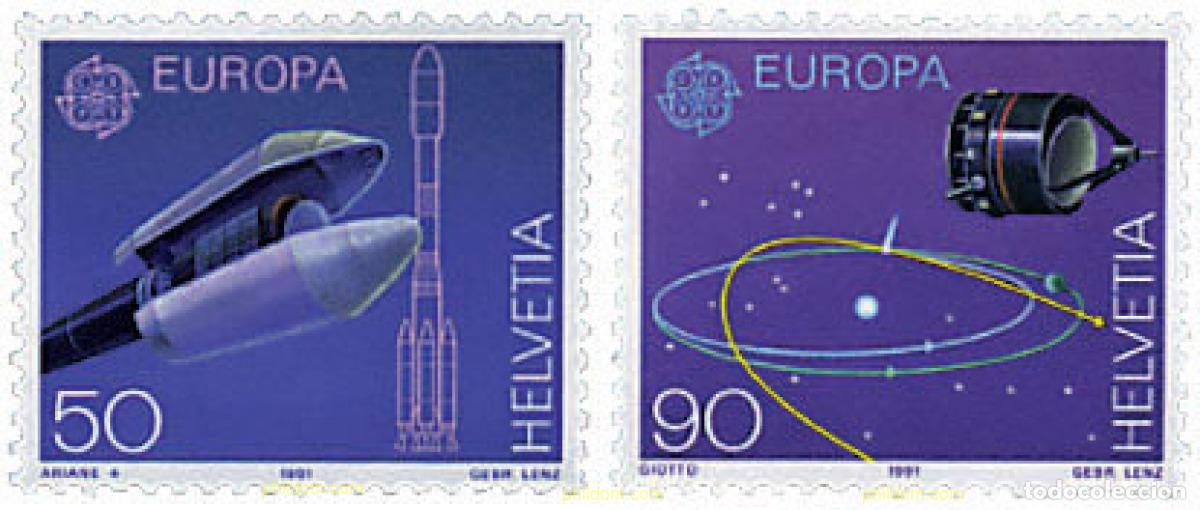 Sellos: 62802 MNH SUIZA 1991 EUROPA CEPT. TELECOMUNICACIONES