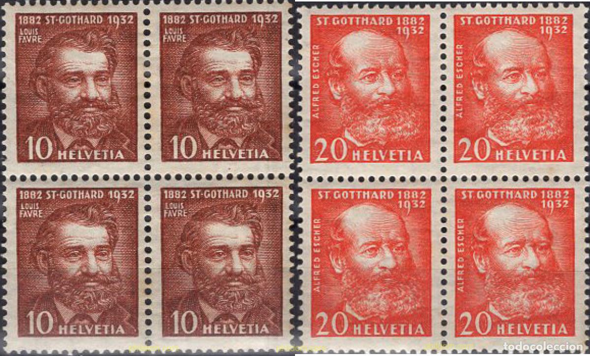 Timbres: 667424 MNH SUIZA 1932 50 ANIVERSARIO DEL TUNEL DE SAN GOTARDO