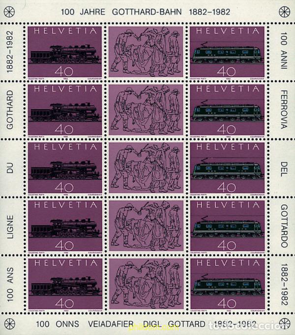 Sellos: 10291 MNH SUIZA 1982 CENTENARIO DEL FERROCARRIL DE SAN GOTARDO