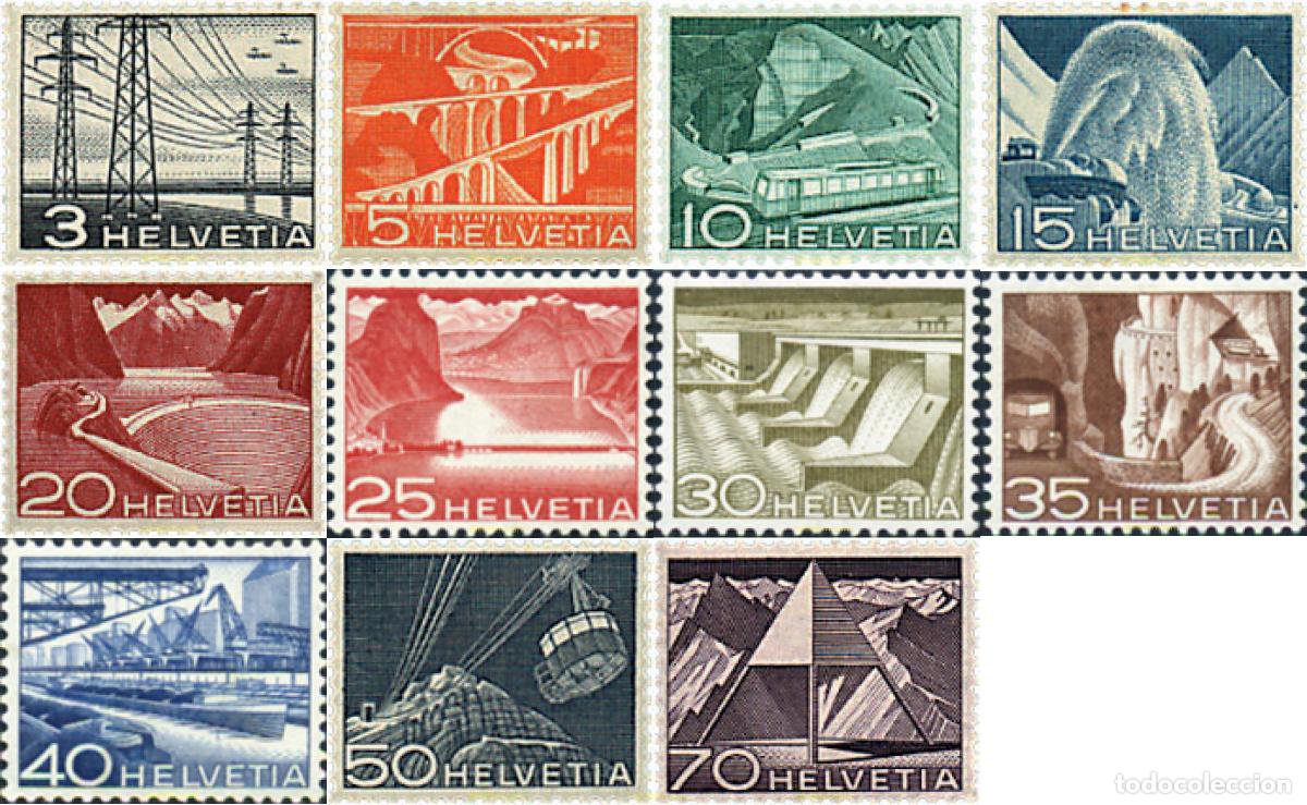 Sellos: 59010 MNH SUIZA 1949 TECNICA Y PAISAJES