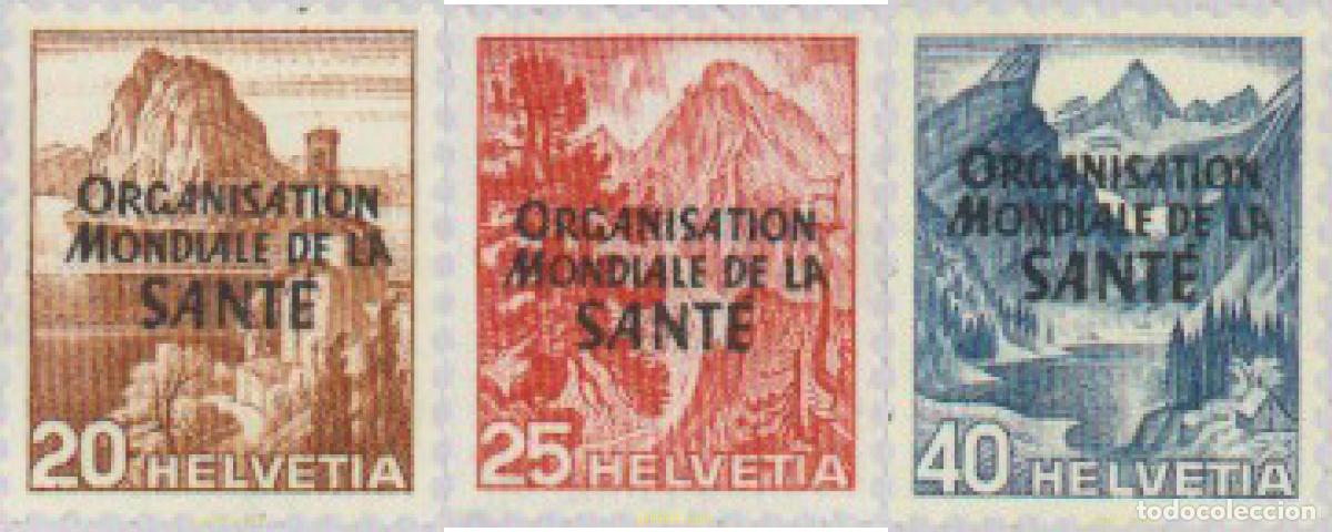 Sellos: 616140 MNH SUIZA. Organizazi&oacute;n Mundial de la Salud 1948 SERIE BASICA