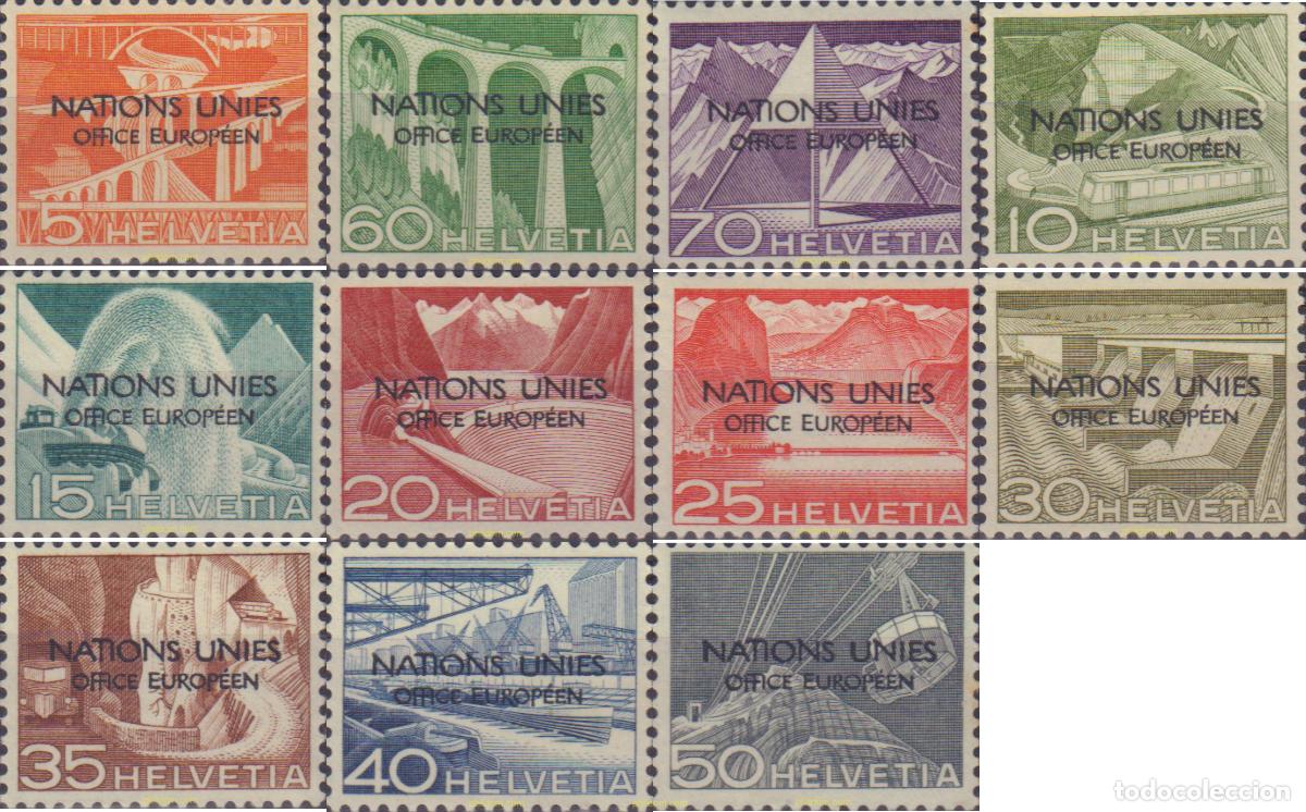 Sellos: 620196 HINGED SUIZA. ONU oficina de Ginebra 1950 TECNICA Y PAISAJES