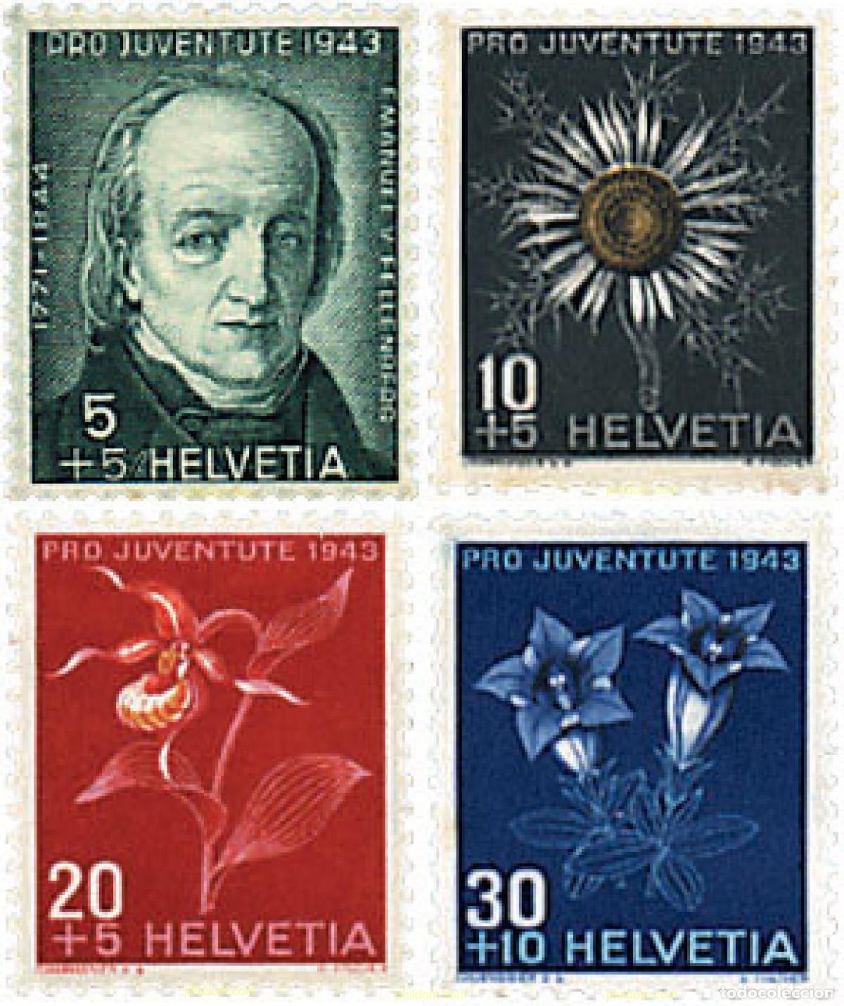 Sellos: 93698 MNH SUIZA 1943 PRO JUVENTUD
