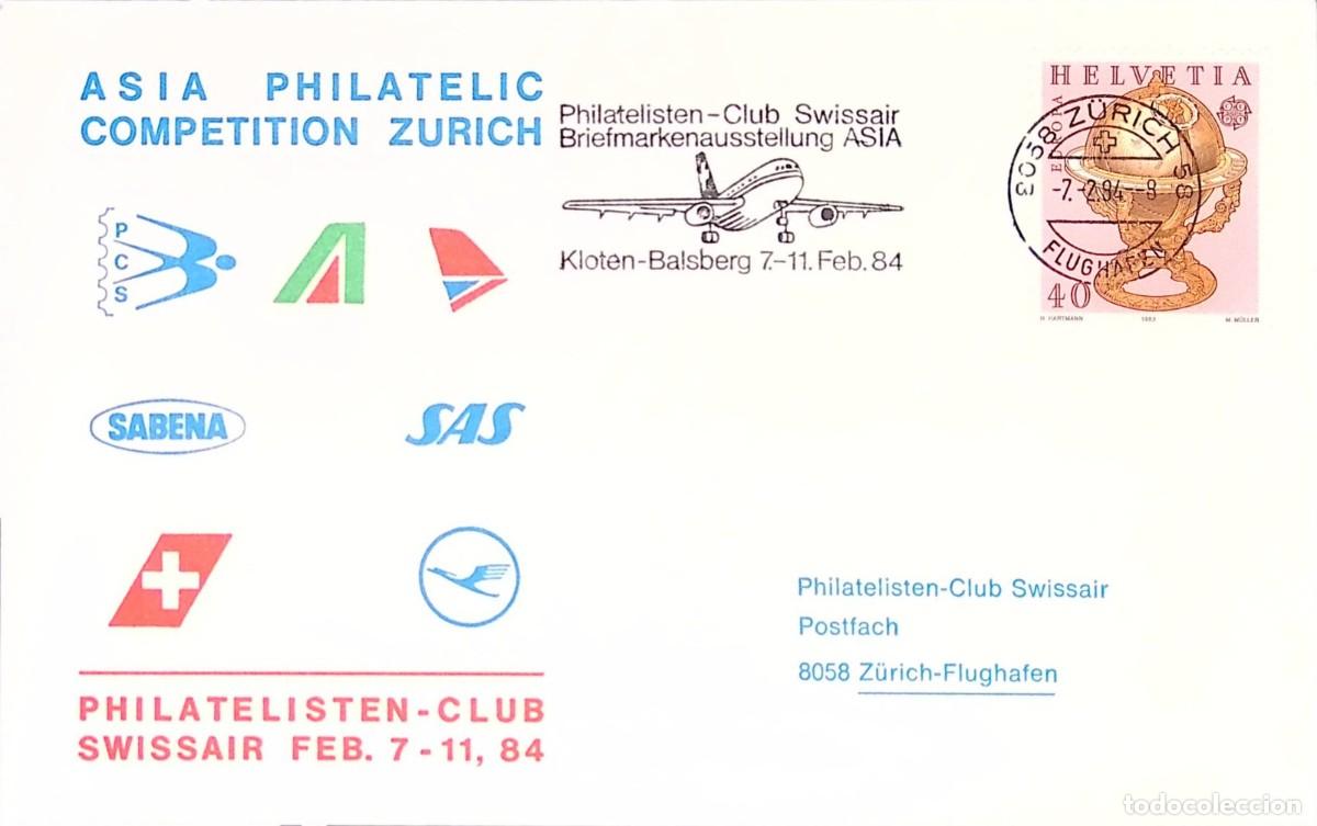 Sellos: O) 1984 SWITZERLAND, EUROPA, CELESTIAL GLOBE, ASIA PHILATELIC COMPETITION ZURICH, PHILATELISTEN - C