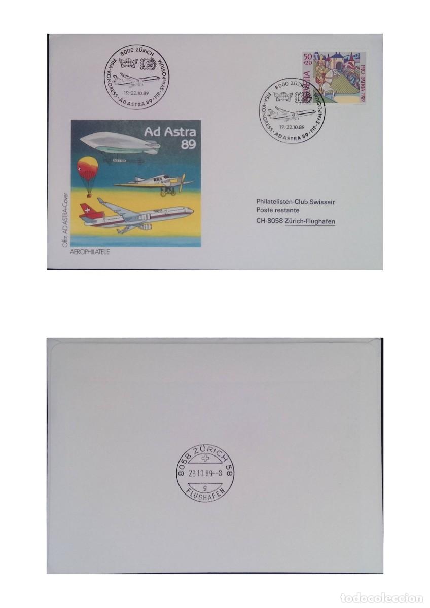 Sellos: O)1989 SWITZERLAND, AD ASTRA 1989 - AEROFILATELY, CAPT. ADRIAN VON BUBENBERG ANDTROOPS PASSING THRO