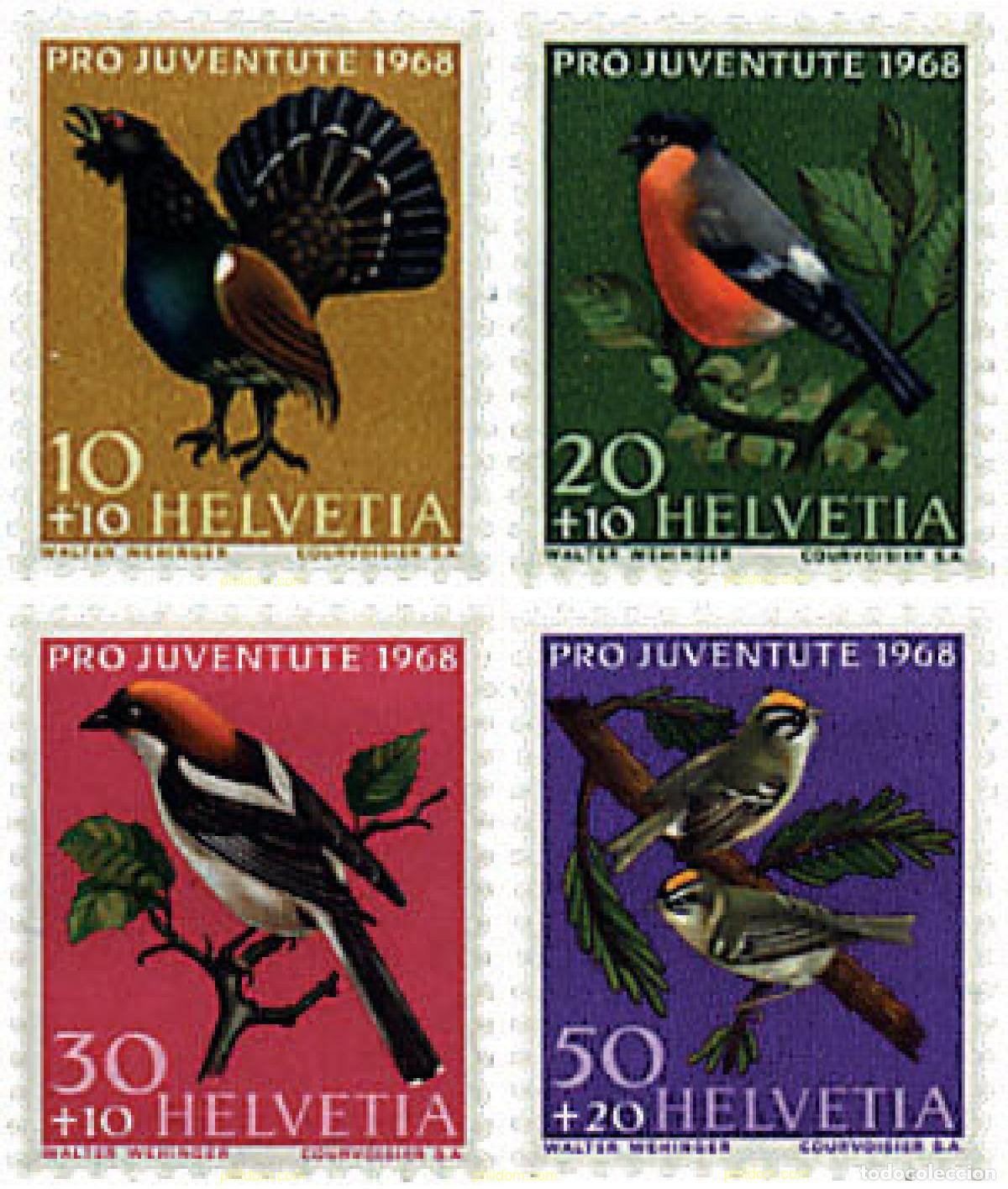 Sellos: 35928 MNH SUIZA 1968 PRO JUVENTUD. PAJAROS