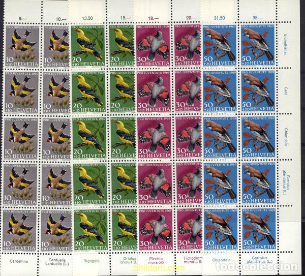 Sellos: 667023 MNH SUIZA 1969 PRO JUVENTUD. PAJAROS
