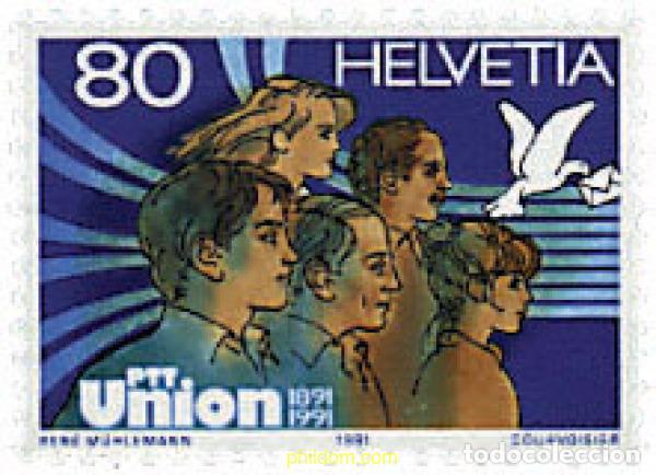 Sellos: 35933 MNH SUIZA 1991 CENTENARIO DE LA UNION DE LA PTT