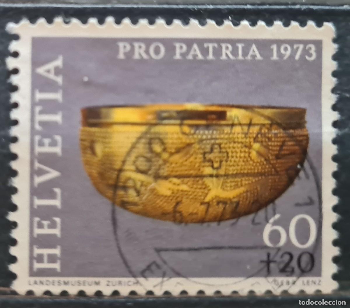Selos: Sello usado de Suiza 1973. Pro-patria: tesoros arqueol&oacute;gicos