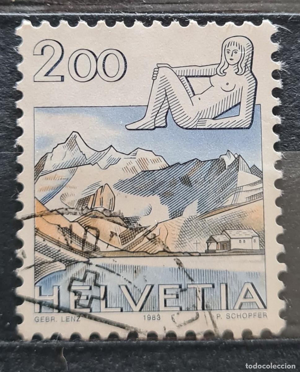 Briefmarken: Sello usado de Suiza 1983: signos del zod&iacute;aco y paisajes (II)