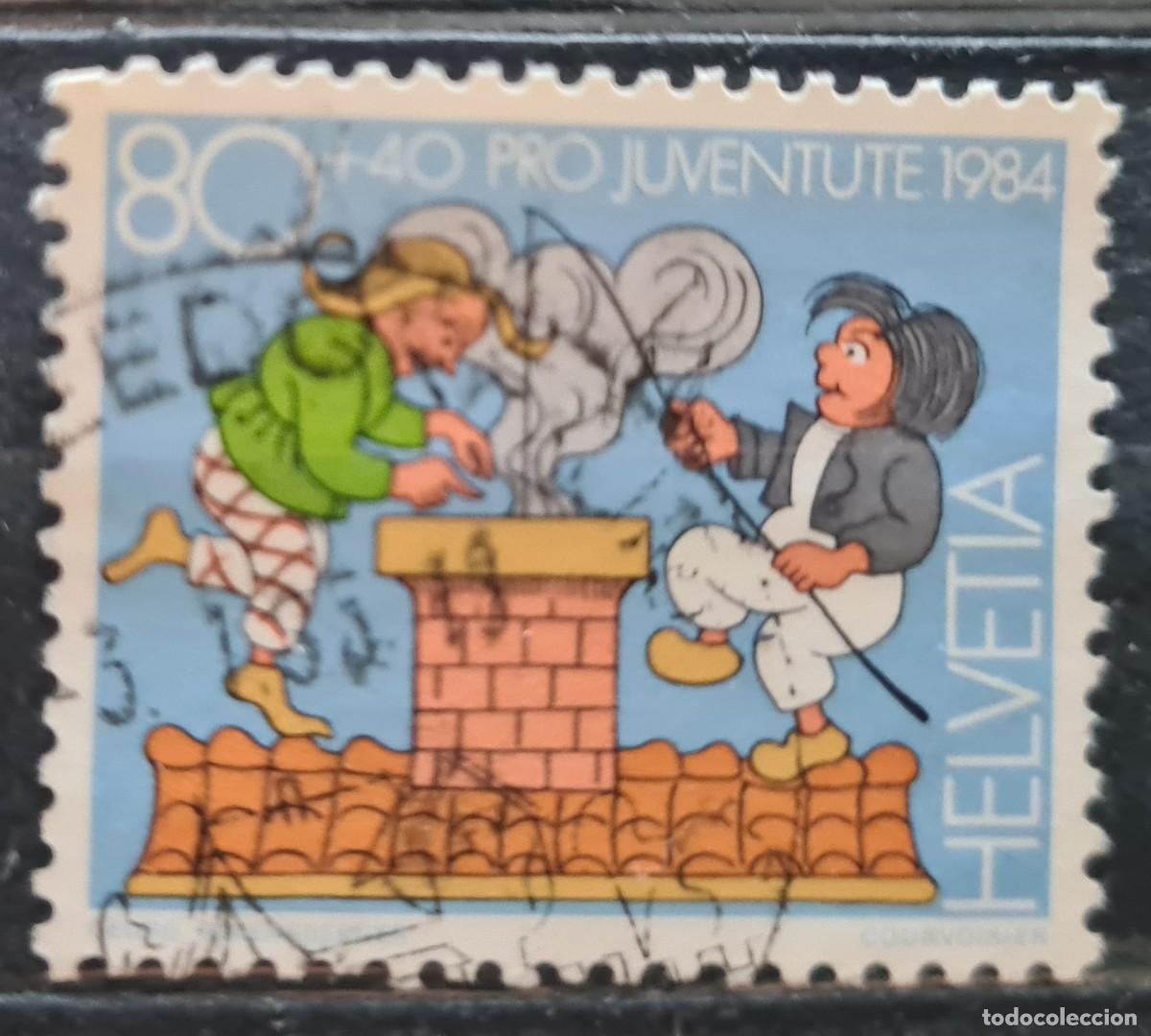 Sellos: Sello usado de Suiza 1984: Personajes de libros infantiles