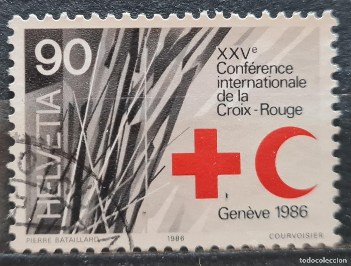 Briefmarken: Sello usado de Suiza 1986: XXV Conferencia internacional de la Cruz Roja