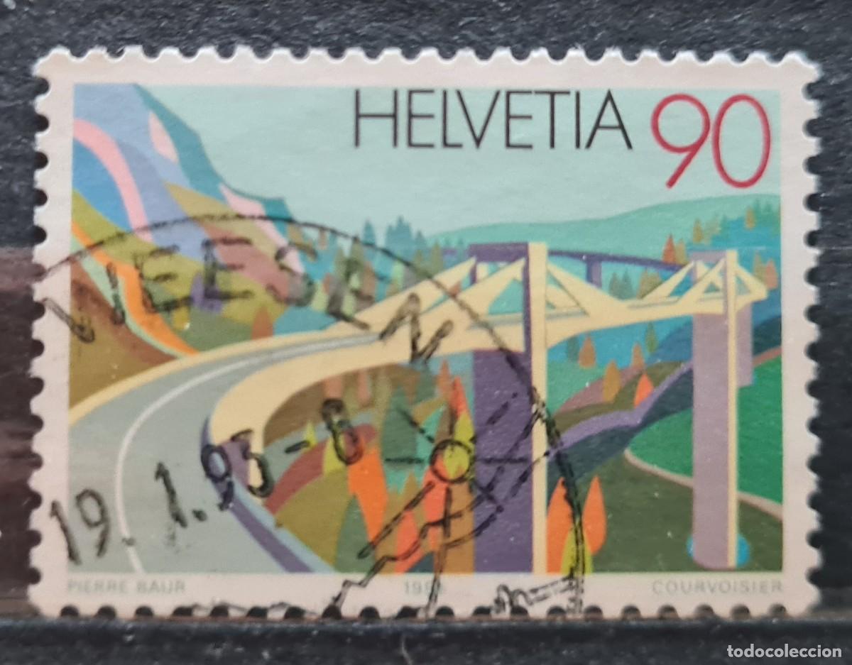Sellos: Sello usado de Suiza 1991: Puentes