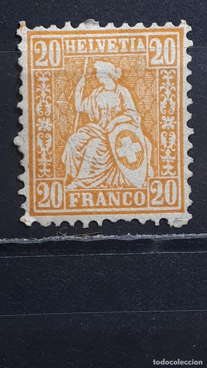 Sellos: SUIZA. A&ntilde;o 1862 *. Yvert 37
