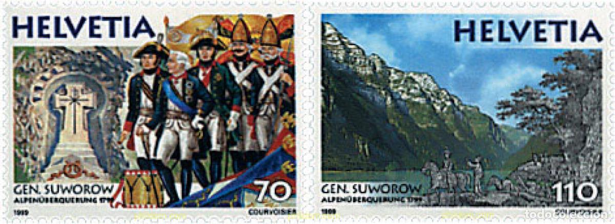 Sellos: 40918 MNH SUIZA 1999 BICENTENARIO DE LA TRAVESIA DE LOS ALPES PER LAS TROPAS RUSAS
