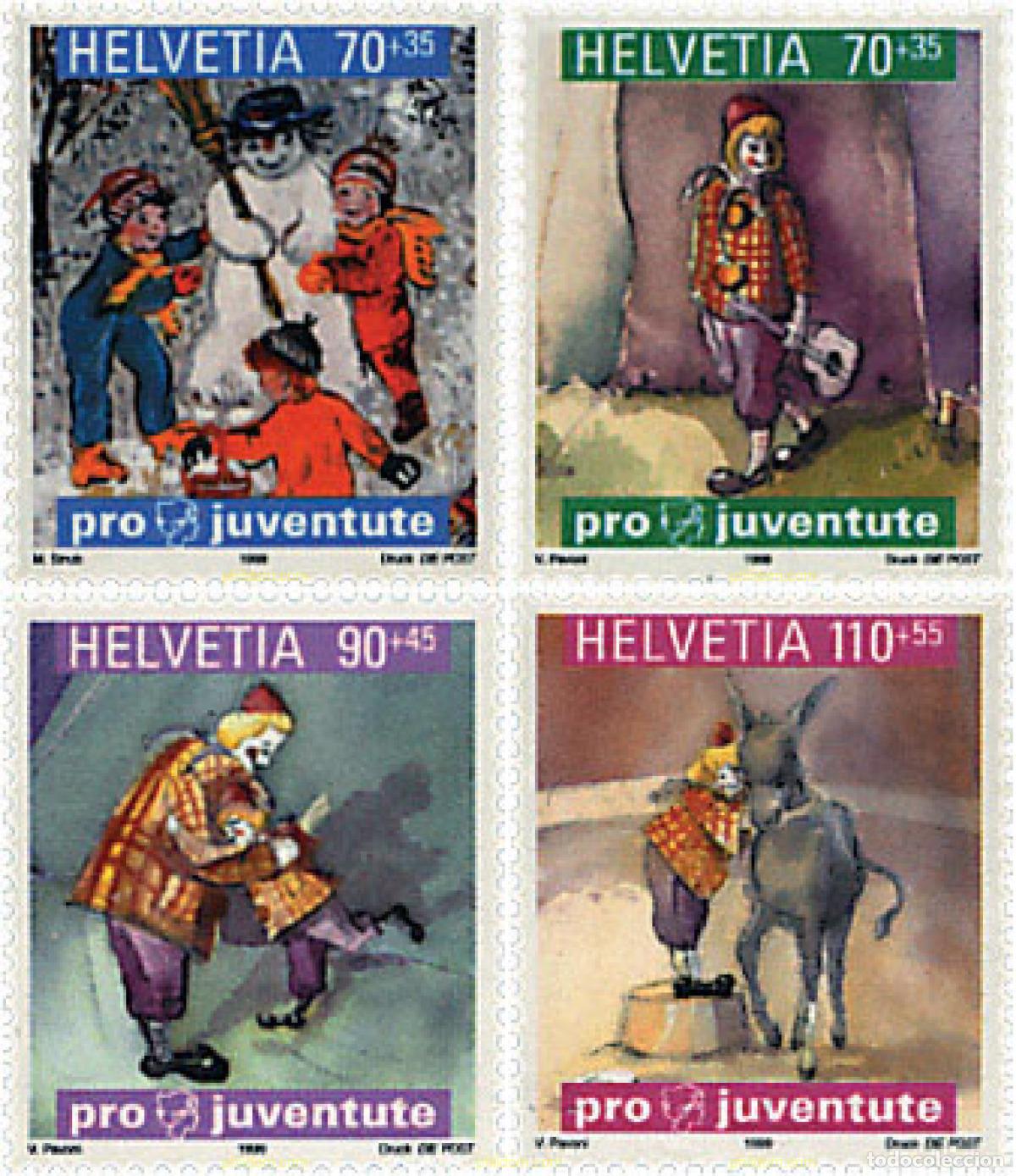 Sellos: 67680 MNH SUIZA 1999 PRO JUVENTUD. NAVIDAD E ILUSTRACIONES DE LIBROS