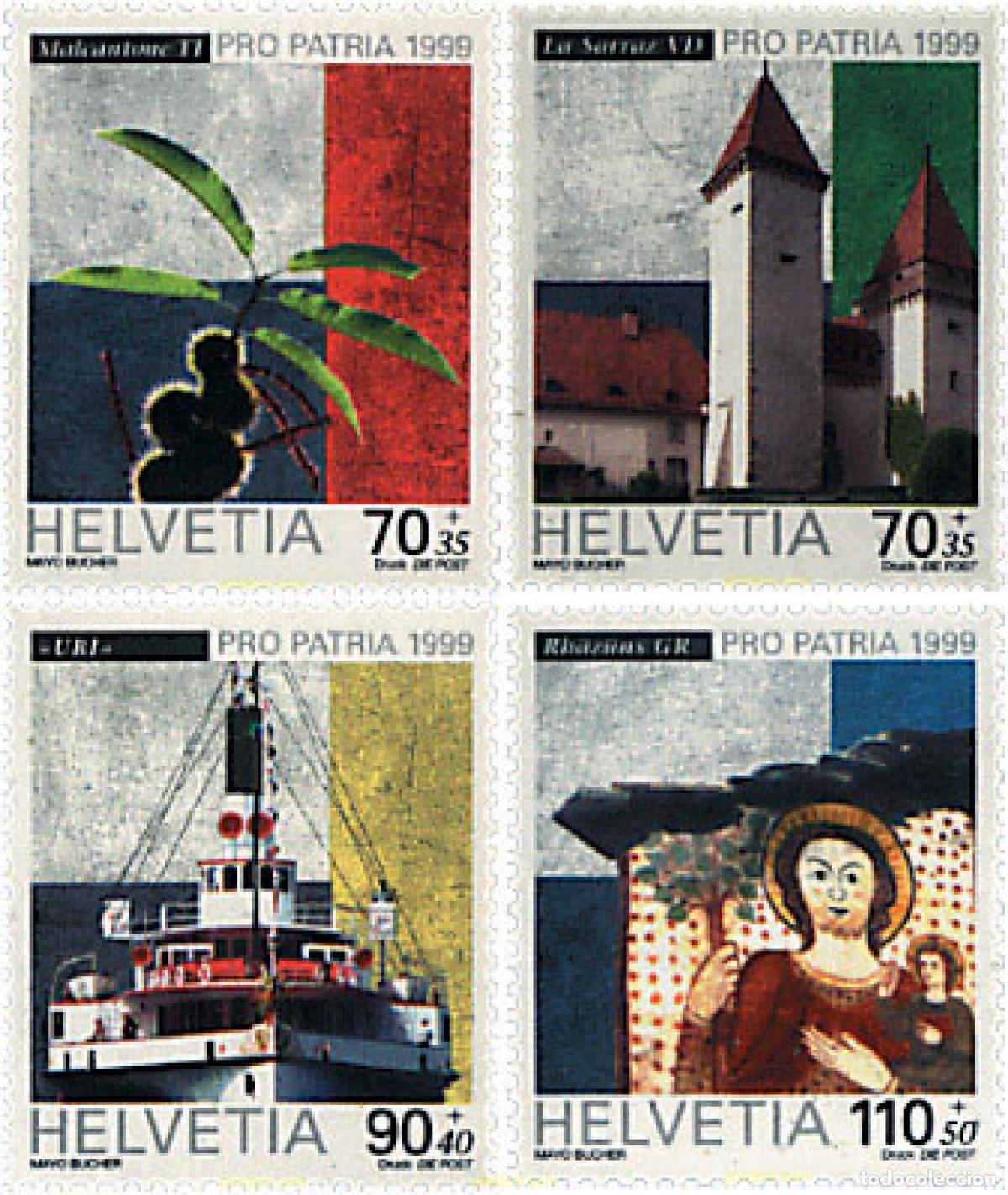 Sellos: 40917 MNH SUIZA 1999 PRO PATRIA. BIENES CULTURALES Y PAISAJES