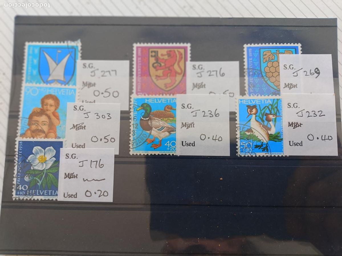 Sellos: Suiza. 7 sellos seleccionados