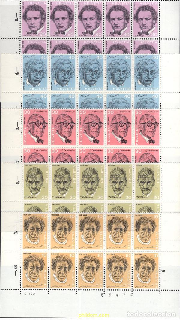 Sellos: 667293 MNH SUIZA 1972 PERSONAJES CELEBRES